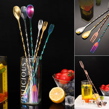 Load image into Gallery viewer, Stainless Steel Stir Bar Spoon Mixing Ounces Cocktail Spoon Drink Shaker Muddler Stirrer Bartender Tools Teadrop Spoon Bar Tools