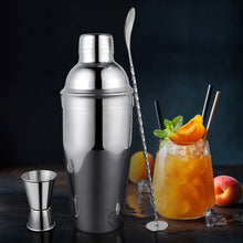 Load image into Gallery viewer, 1Set Cocktail Shaker Bar Set Stainless Steel Bartender Kit Boston Shaker/Jigger/Strainer/Bar Mixer Spoon/Tongs Party Bar Tools
