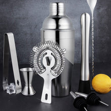 Load image into Gallery viewer, 1Set Cocktail Shaker Bar Set Stainless Steel Bartender Kit Boston Shaker/Jigger/Strainer/Bar Mixer Spoon/Tongs Party Bar Tools