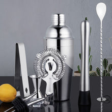 Load image into Gallery viewer, 1Set Cocktail Shaker Bar Set Stainless Steel Bartender Kit Boston Shaker/Jigger/Strainer/Bar Mixer Spoon/Tongs Party Bar Tools