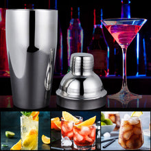 Load image into Gallery viewer, 1Set Cocktail Shaker Bar Set Stainless Steel Bartender Kit Boston Shaker/Jigger/Strainer/Bar Mixer Spoon/Tongs Party Bar Tools