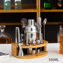 Load image into Gallery viewer, 12Pcs/Set Stainless Steel Cocktail Shaker Set Mixer Bartender Kit Cobbler Boston Shaker Bars Tools Tongs Jigger Mixer Muddler Pourer Spoon
