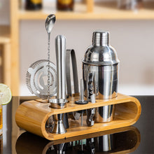 Load image into Gallery viewer, 10Pcs/Set Stainless Steel Cocktail Shaker Set Mixer Bartender Kit Cobbler Boston Shaker Bars Tools Tongs Jigger Mixer Muddler Pourer Spoon