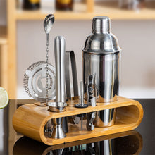 Load image into Gallery viewer, 10Pcs/Set Stainless Steel Cocktail Shaker Set Mixer Bartender Kit Cobbler Boston Shaker Bars Tools Tongs Jigger Mixer Muddler Pourer Spoon