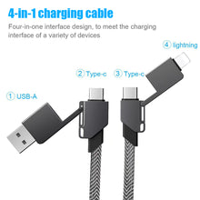 Load image into Gallery viewer, 4 In 1 PD Fast Charging Portable Application TYPE-C 60W For Iphone 27W Fast Charging Data Cable Keychain Data Cable