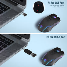 Load image into Gallery viewer, 2.4G Wireless Mouse Type-C for Macbook Laptop Computer Silent Click Mice Rechargeable Wireless Mouse Plug and Play