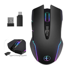 Load image into Gallery viewer, 2.4G Wireless Mouse Type-C for Macbook Laptop Computer Silent Click Mice Rechargeable Wireless Mouse Plug and Play