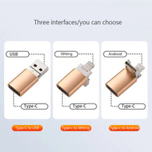 Load image into Gallery viewer, 3 in 1 OTG Adapter Type C Female to USB / Micro USB / Interface for iPhone Male OTG Adapter Data Transfer C Otg Connectors