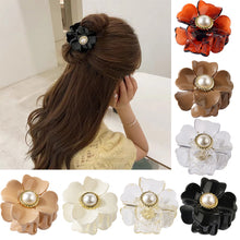 Load image into Gallery viewer, Elegant Retro Flowers Pearl Hair Clip Clamp Fashion Ponytail Crab Claw Woman Girl Hair Accessories