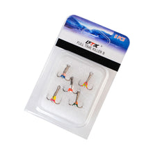 Load image into Gallery viewer, 5PCS Ice Fishing Hook Simulation With Drill Color Bait Blood Tank Treble Hook Winter Fishing Accessories