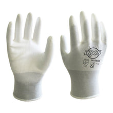 Load image into Gallery viewer, 1 Pair 13-Pin White Nylon PU Coated Palm Gloves Dustproof Anti-Slip Wear-Resistant Mechanical Maintenance Handling Labor Protection Gloves