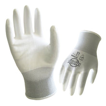Load image into Gallery viewer, 1 Pair 13-Pin White Nylon PU Coated Palm Gloves Dustproof Anti-Slip Wear-Resistant Mechanical Maintenance Handling Labor Protection Gloves