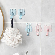 Load image into Gallery viewer, 1Pc Cartoon Punch Free Hook Strong Load-bearing Door Rear Hook Semi Transparent Kitchen Bathroom Wall Hooks