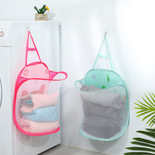 Load image into Gallery viewer, 1Pc Collapsible Wall Hanging Laundry Basket Multi-Functional Storage Bag Bathroom Perforation-Free Mesh Cloth Clothes Hanging Object