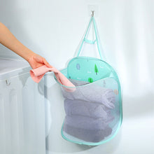 Load image into Gallery viewer, 1Pc Collapsible Wall Hanging Laundry Basket Multi-Functional Storage Bag Bathroom Perforation-Free Mesh Cloth Clothes Hanging Object
