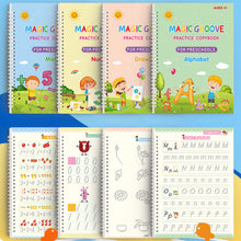 Load image into Gallery viewer, Reusable English Groove Magic Copybook Drawing Toys for Children Montessori Pen Control Training Writing Learning Educational Toy