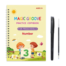 Load image into Gallery viewer, Reusable English Groove Magic Copybook Drawing Toys for Children Montessori Pen Control Training Writing Learning Educational Toy