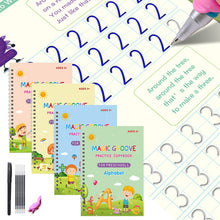 Load image into Gallery viewer, Reusable English Groove Magic Copybook Drawing Toys for Children Montessori Pen Control Training Writing Learning Educational Toy