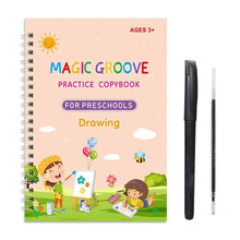 Load image into Gallery viewer, Reusable English Groove Magic Copybook Drawing Toys for Children Montessori Pen Control Training Writing Learning Educational Toy