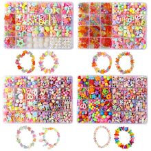 Load image into Gallery viewer, Girls DIY Bead Set Jewelry Making Kit for Kids Girl Pearl Beads Bracelets Rings Necklaces Creativity Kits Art Craft