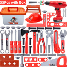 Load image into Gallery viewer, Children's Toolbox Set Simulation Repair Tools Electric Drill Screwdriver Tool Kit Pretend Play Toy Plastic Toy