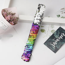 Load image into Gallery viewer, Shiny Glitter Slap Bracelet Two Color Change Wrist Strap Kid Friendship Couples Bracelets New Year Party Decoration