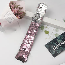 Load image into Gallery viewer, Shiny Glitter Slap Bracelet Two Color Change Wrist Strap Kid Friendship Couples Bracelets New Year Party Decoration