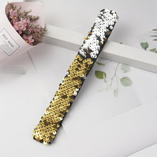 Load image into Gallery viewer, Shiny Glitter Slap Bracelet Two Color Change Wrist Strap Kid Friendship Couples Bracelets New Year Party Decoration