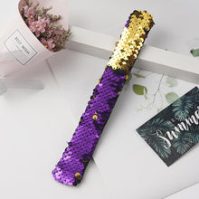 Load image into Gallery viewer, Shiny Glitter Slap Bracelet Two Color Change Wrist Strap Kid Friendship Couples Bracelets New Year Party Decoration