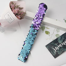 Load image into Gallery viewer, Shiny Glitter Slap Bracelet Two Color Change Wrist Strap Kid Friendship Couples Bracelets New Year Party Decoration