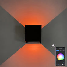 Load image into Gallery viewer, Nordic RGB LED Wall Light Dimmable Square Up Down Lamps APP Control For Bedside Bedroom Sconce Living Room Home Decoration