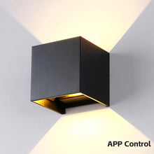 Load image into Gallery viewer, Nordic RGB LED Wall Light Dimmable Square Up Down Lamps APP Control For Bedside Bedroom Sconce Living Room Home Decoration