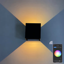 Load image into Gallery viewer, Nordic RGB LED Wall Light Dimmable Square Up Down Lamps APP Control For Bedside Bedroom Sconce Living Room Home Decoration