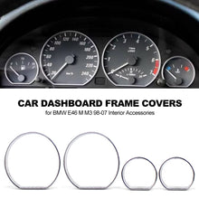 Load image into Gallery viewer, 4Pcs Chrome Car Gauge Dash Circle Styling Cover Trim Speedometer AC Rings for BMW E46 M M3 98-07 Interior Accessories