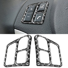 Load image into Gallery viewer, 2Pcs Car Steering Wheel Buttons Cover Trim Sticker Carbon Fiber For BMW 3 Series E90 2005 - 2012