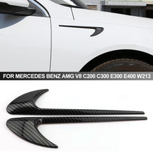 Load image into Gallery viewer, 2Pcs Car Side Sticker Vent Fender Trim Emblem Blade Logo Trim For Mercedes Benz AMG V8 C200 C300 E300 E400 W213
