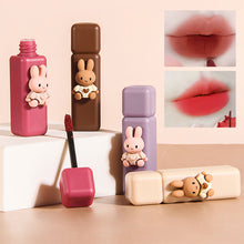 Load image into Gallery viewer, Cute Cartoon Red Matte Velvet Lip Gloss Liquid Lipstick Lasting Elegant Mud Lip Mousse Non-stick Cup Lip Tint Clay Makeup
