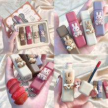 Load image into Gallery viewer, Cute Cartoon Red Matte Velvet Lip Gloss Liquid Lipstick Lasting Elegant Mud Lip Mousse Non-stick Cup Lip Tint Clay Makeup