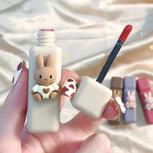 Load image into Gallery viewer, Cute Cartoon Red Matte Velvet Lip Gloss Liquid Lipstick Lasting Elegant Mud Lip Mousse Non-stick Cup Lip Tint Clay Makeup