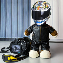 Load image into Gallery viewer, Motorcycle Creative Bear Plush Toys Stuffed Bear with Helmet Jacket Clothes Plush Dolls Soft Pillow Kids Boys Gift Present Pet Toys