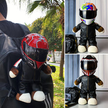 Load image into Gallery viewer, Motorcycle Creative Bear Plush Toys Stuffed Bear with Helmet Jacket Clothes Plush Dolls Soft Pillow Kids Boys Gift Present Pet Toys
