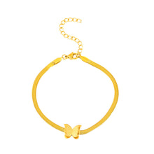 Load image into Gallery viewer, Stainless Steel Frosted Butterfly Pendant Necklace Bracelet Fashionable Niche Titanium Steel Tassel Necklace Women Jewelry