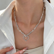 Load image into Gallery viewer, Thorn Heart Pendant Necklace Personalized Punk Couple Heart Shaped Pendant Alloy Thorn Necklace Jewelry for Women