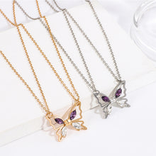 Load image into Gallery viewer, Magnetic Butterfly Pendant Necklace Bracelet Fashionable Niche Patchwork Pendant Necklace Collarbone Chain Jewelry