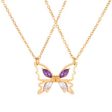 Load image into Gallery viewer, Magnetic Butterfly Pendant Necklace Bracelet Fashionable Niche Patchwork Pendant Necklace Collarbone Chain Jewelry