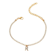 Load image into Gallery viewer, Fashion Creative Letter Pendant Rhinestone Anklet Alloy Shiny Beach Ankle Chain Foot Jewelry Accessory for Women