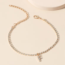 Load image into Gallery viewer, Fashion Creative Letter Pendant Rhinestone Anklet Alloy Shiny Beach Ankle Chain Foot Jewelry Accessory for Women