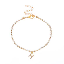 Load image into Gallery viewer, Fashion Creative Letter Pendant Rhinestone Anklet Alloy Shiny Beach Ankle Chain Foot Jewelry Accessory for Women