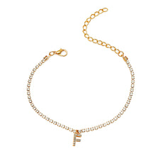 Load image into Gallery viewer, Fashion Creative Letter Pendant Rhinestone Anklet Alloy Shiny Beach Ankle Chain Foot Jewelry Accessory for Women
