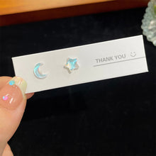 Load image into Gallery viewer, Sweet Compact Colorful Star Moon Earrings Shiny Versatile Ear Studs Earrings Women Jewelry Accessories